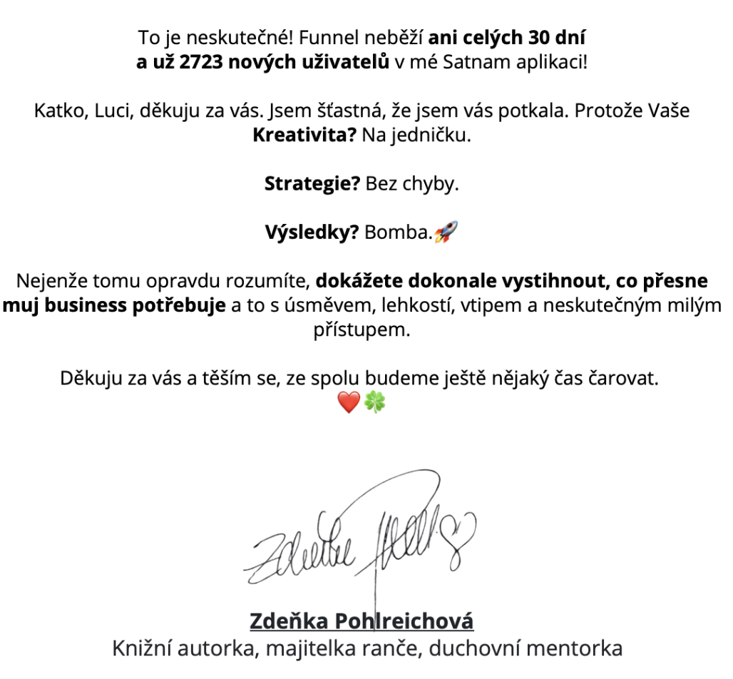 Reference Zdeňka Pohlreichová